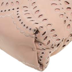 Pre Owned Stella McCartney Peach Faux Leather Laser Cut Norma Shoulder Bag