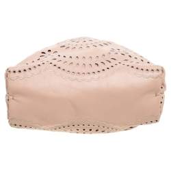 Pre Owned Stella McCartney Peach Faux Leather Laser Cut Norma Shoulder Bag