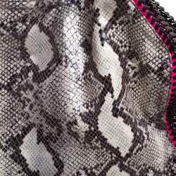 Pre Owned Stella McCartney Monochrome Python Effect Faux Leather Large Falabella Tote