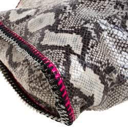 Pre Owned Stella McCartney Monochrome Python Effect Faux Leather Large Falabella Tote