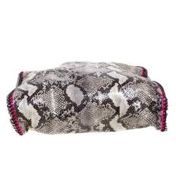 Pre Owned Stella McCartney Monochrome Python Effect Faux Leather Large Falabella Tote