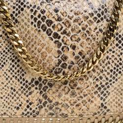 Pre Owned Stella McCartney Beige Snakeskin Effect Falabella Crossbody Bag