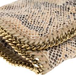 Pre Owned Stella McCartney Beige Snakeskin Effect Falabella Crossbody Bag
