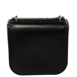 Pre Owned Stella McCartney Black Faux Leather Mini Falabella Box Shoulder Bag