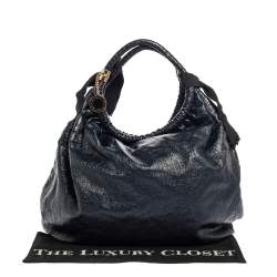 Pre Owned Stella McCartney  Navy Blue Faux Leather Polly Hobo