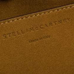 Pre Owned Stella McCartney Cream Faux Leather Perforated Logo Messenger Bag