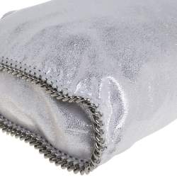 مملوكة مسبقًا Stella McCartney Silver Shimmery Faux Leather Small Falabella Tote