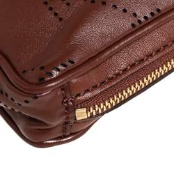 Pre Owned Stella McCartney Brown Monogram Faux Leather Utility Belt Bag