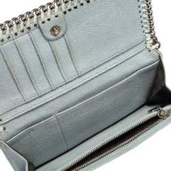 Pre Owned Stella McCartney Blue Faux Leather Falabella Wallet