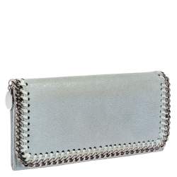 Pre Owned Stella McCartney Blue Faux Leather Falabella Wallet
