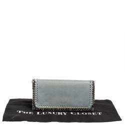 Pre Owned Stella McCartney Blue Faux Leather Falabella Wallet
