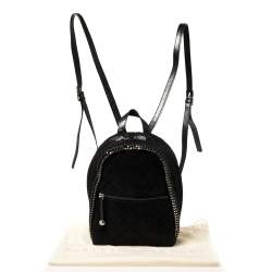 Pre Owned Stella McCartney Black Faux Leather Falabella Backpack
