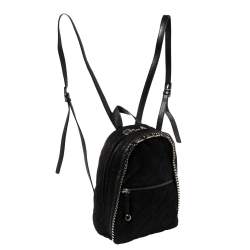 Pre Owned Stella McCartney Black Faux Leather Falabella Backpack