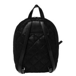 Pre Owned Stella McCartney Black Faux Leather Falabella Backpack