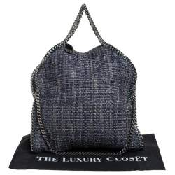 Pre Owned Stella McCartney Blue/Grey Tweed Small Falabella Tote