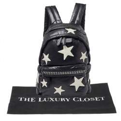 Pre Owned Stella McCartney Black Nylon Falabella Go Stars Backpack
