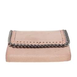 Stella McCartney Peach Faux Leather Falabella Trifold Wallet