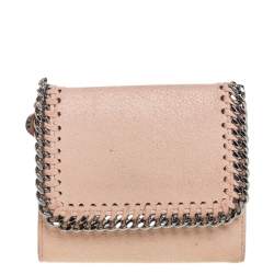 Stella McCartney Peach Faux Leather Falabella Trifold Wallet