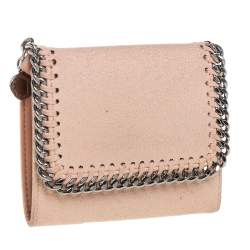 Stella McCartney Peach Faux Leather Falabella Trifold Wallet