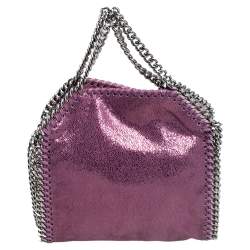 Pre Owned Stella McCartney Purple Faux Leather Tiny Falabella Shoulder Bag