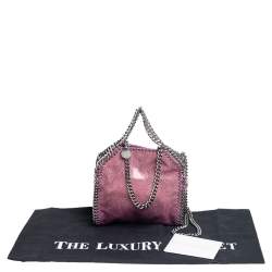 Pre Owned Stella McCartney Purple Faux Leather Tiny Falabella Shoulder Bag