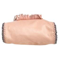 Pre Owned Stella McCartney Light Peach Faux Suede Falabella Star Fringed Shoulder Bag