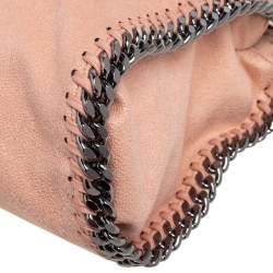 Pre Owned Stella McCartney Light Peach Faux Suede Falabella Star Fringed Shoulder Bag
