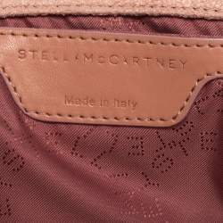 Pre Owned Stella McCartney Light Peach Faux Suede Falabella Star Fringed Shoulder Bag