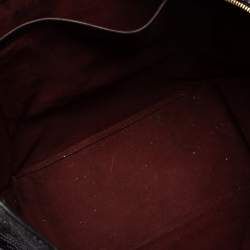 مملوكة مسبقًا Stella McCartney Black Faux Snakeskin Embossed Leather Zip Shopper Tote