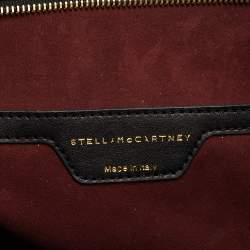 مملوكة مسبقًا Stella McCartney Black Faux Snakeskin Embossed Leather Zip Shopper Tote