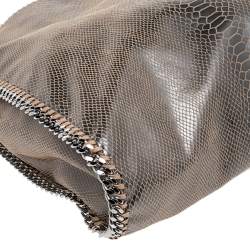 Pre Owned Stella McCartney Brown Faux Python Embossed Leather  Falabella Tote