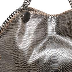 Pre Owned Stella McCartney Brown Faux Python Embossed Leather  Falabella Tote