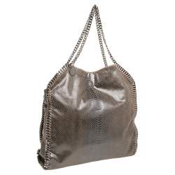 Pre Owned Stella McCartney Brown Faux Python Embossed Leather  Falabella Tote