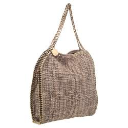 مملوكة مسبقًا Stella McCartney Beige Metallic Boucle Tweed Falabella Small Tote