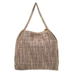 مملوكة مسبقًا Stella McCartney Beige Metallic Boucle Tweed Falabella Small Tote
