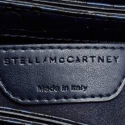 مملوكة مسبقًا Stella McCartney Navy Blue Croc Embossed Faux Leather Falabella Star Box Bag