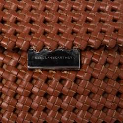 Pre Owned Stella McCartney Brown Woven Faux Leather Mini Brandy Becks Top Handle Bag