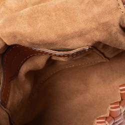 Pre Owned Stella McCartney Brown Woven Faux Leather Mini Brandy Becks Top Handle Bag