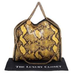 مملوكة مسبقًا Stella McCartney Yellow/Black Python Effect Faux Leather Falabella Tote