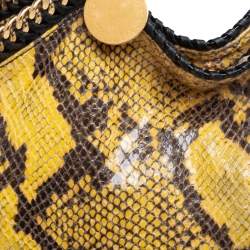 مملوكة مسبقًا Stella McCartney Yellow/Black Python Effect Faux Leather Falabella Tote