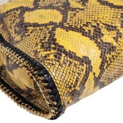 مملوكة مسبقًا Stella McCartney Yellow/Black Python Effect Faux Leather Falabella Tote
