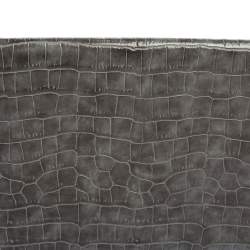Pre Owned Stella McCartney Grey Faux Croc Leather Oversized Flap Clutch