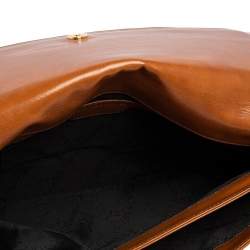 Pre Owned Stella McCartney Grey Faux Croc Leather Oversized Flap Clutch