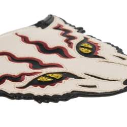 Pre Owned Stella McCartney White/Black Leather Wild Cats Coin Purse