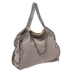 Pre Owned Stella McCartney Grey Faux Suede Mini Falabella Tote