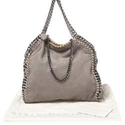 Pre Owned Stella McCartney Grey Faux Suede Mini Falabella Tote
