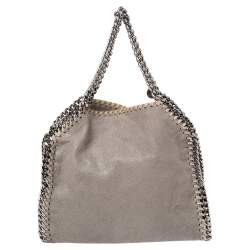 Pre Owned Stella McCartney Grey Faux Suede Mini Falabella Tote