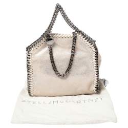 Pre Owned Stella McCartney White Iridescent Faux Leather Tiny Falabella Shoulder Bag