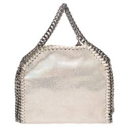 Pre Owned Stella McCartney White Iridescent Faux Leather Tiny Falabella Shoulder Bag