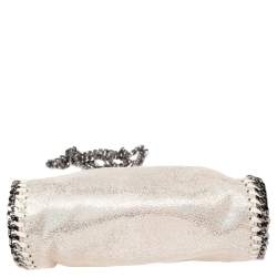 Pre Owned Stella McCartney White Iridescent Faux Leather Tiny Falabella Shoulder Bag